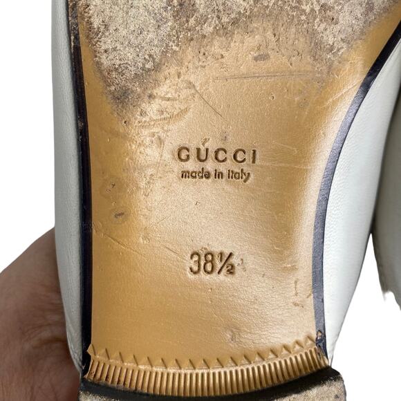 GUCCI Authentic Princetown mule loafer gold white horse bit 8.5 - Picture 11 of 12